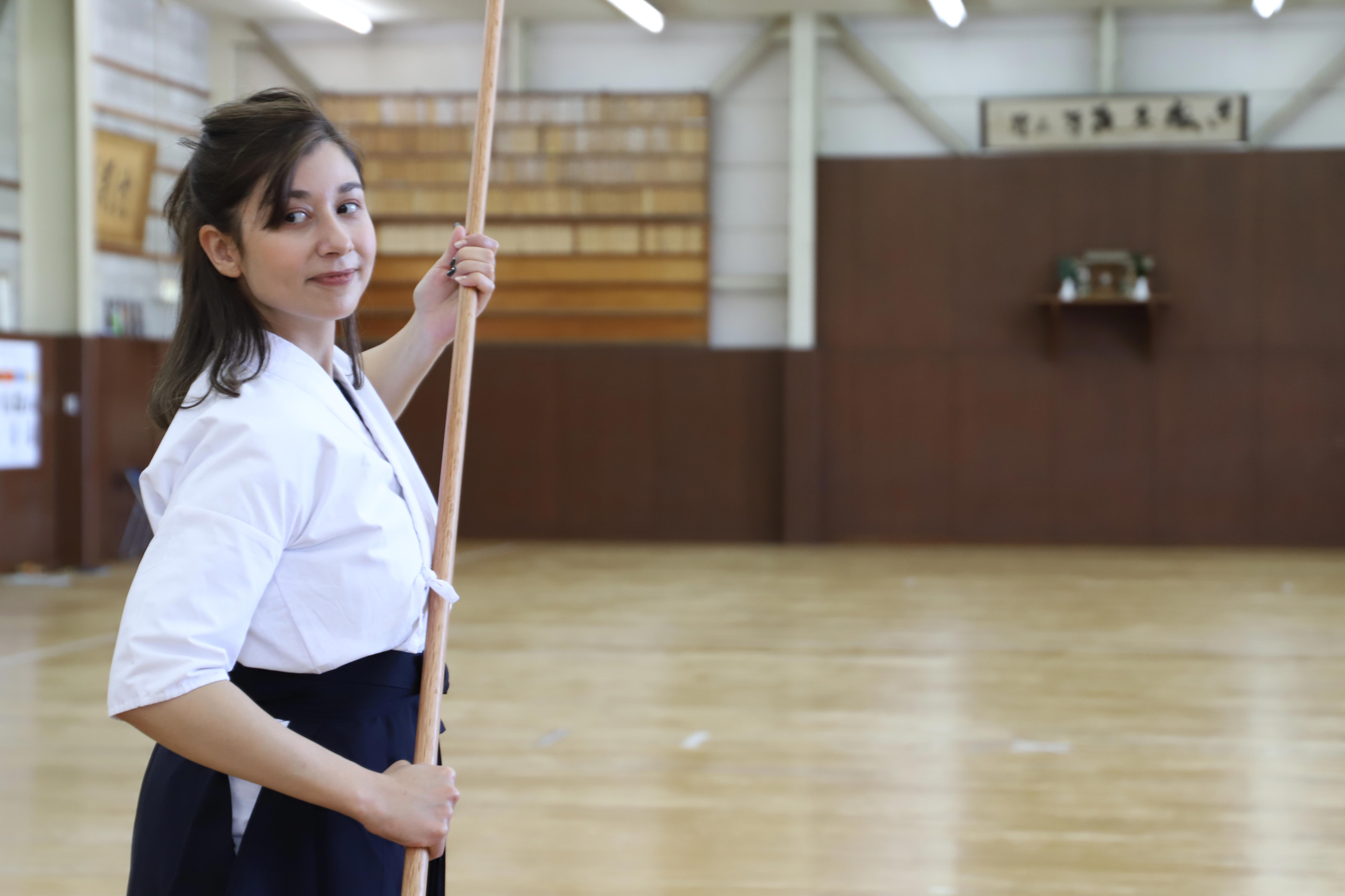 Experience martial arts with an over-two-meter long naginata halberd